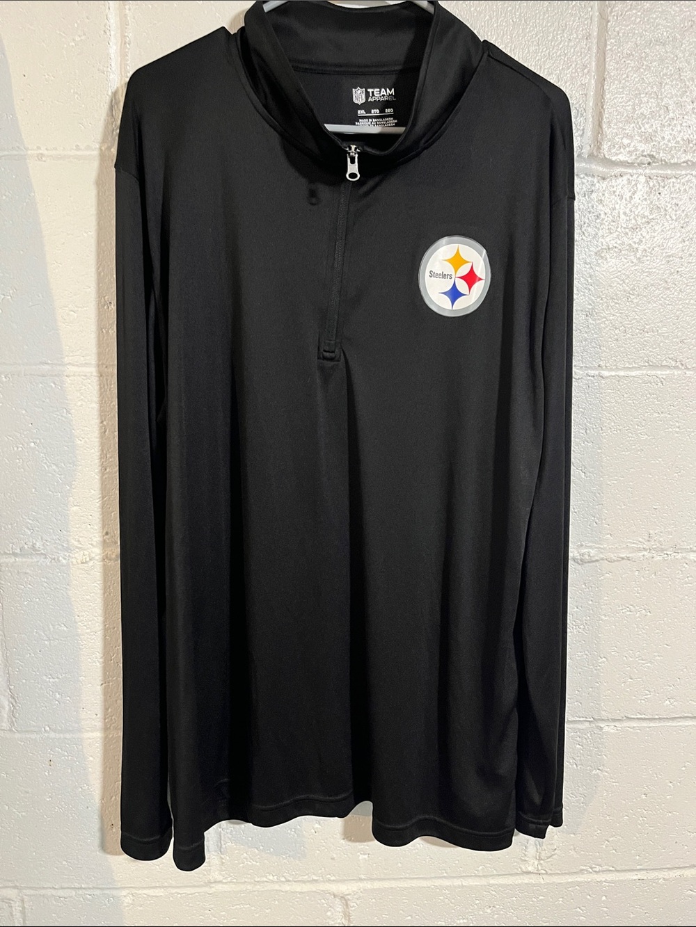 NFL Pittsburgh Steelers Black 1/4 Zip Pullover 2XL